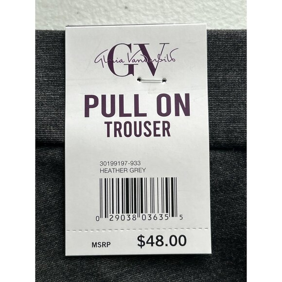 Gloria Vanderbilt Heather Grey Pull-On Trouser Womens Pants Size 8 Professional - Picture 3 of 9